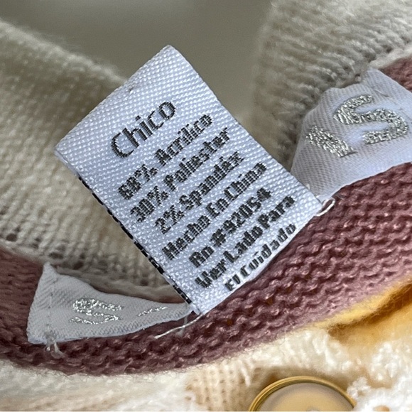 So It Is Striped Cardigan Pearl Buttons Lace Lined Collar Size S - Picture 8 of 11